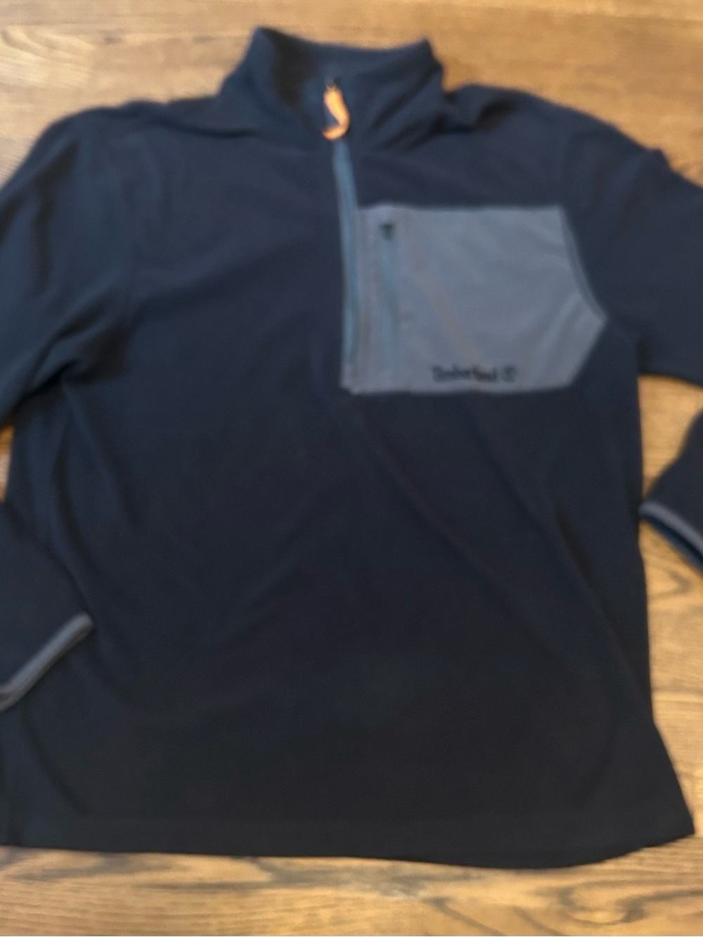 Black and gray Zip-Up Pullover with Contrast Chest Pocket fleece cozy 0201